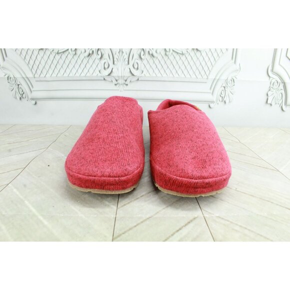 LL Bean Women's Red Knit Slip On Round Toe Casual Slipper Mules Size 11 M - Picture 4 of 9